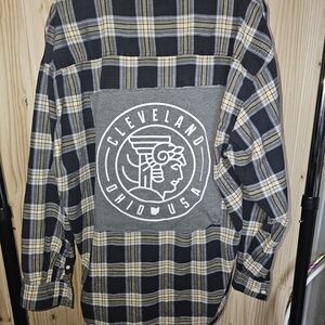 XL Flannel Shirt With Cleveland, OH Tee Shirt Graphics On The Back